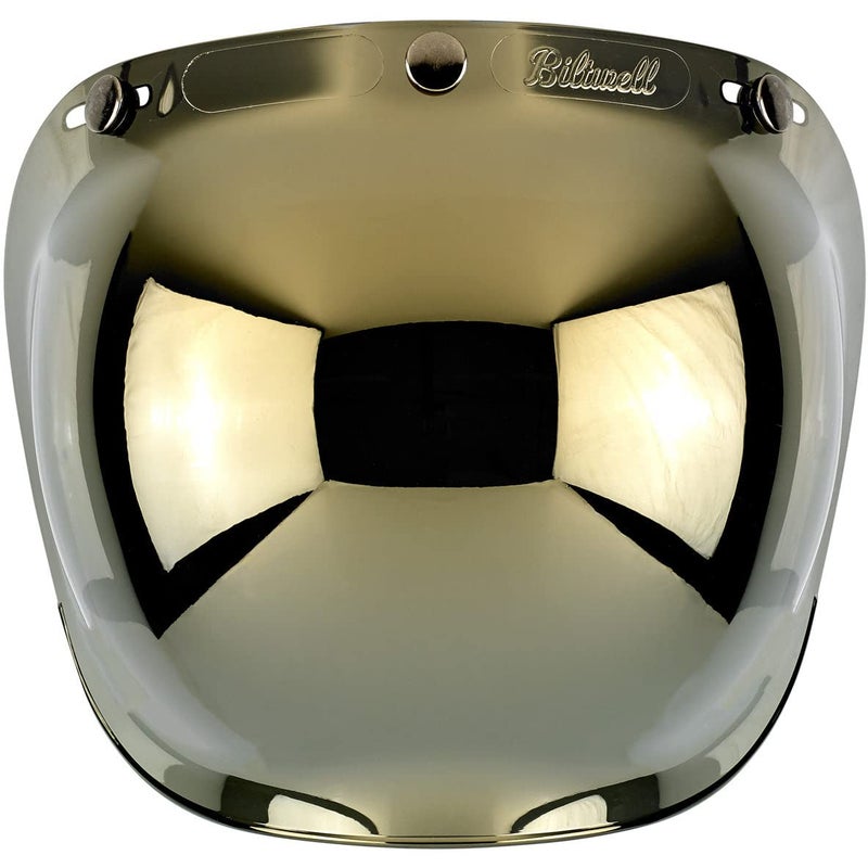 Biltwell Bubble Shield Gold Mirror - Anti-fog, Scratch Resistant, UV/A UV/B Resistant - Image 1